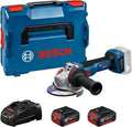 Bosch PRO 18V System Akku-Winkelschleifer GWS 18V-11 (Scheibendurchmesser 115 mm, inkl 2x Akku GBA 5.0Ah, Ladegerät GAL 1880, L-BOXX)