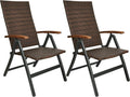 BRUBAKER 2er Set Polyrattan Gartenstuhl Modena, Hochlehner