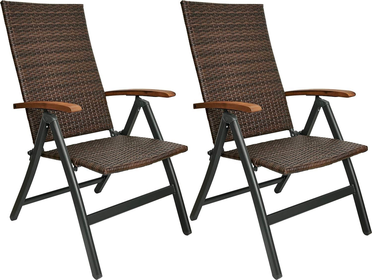 BRUBAKER 2er Set Polyrattan Gartenstuhl Modena, Hochlehner