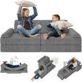 Modular Kids Play Couch 10PCS, Convertible Kids Sofa & Toddler Play Couch with DIY Foam Pieces for Imaginative Play, Bedroom, Nursery & Living Room