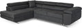 Ecksofa mit Schlaffunktion PASTI L-Form, Sofa Couch mit Bettkasten, Big Sofa Couch mit Schlaffunktion (Dunkelgrau, 3-Sitzer Eckcouch, Ottomane Links)