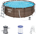 Bestway Steel Pro Max Framepool-Set, mit Filterpumpe & Sicherheitsleiter 366 x 100 cm, rund