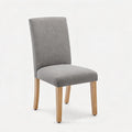 Acekool 2er Set Polster-Esszimmerstuhl Aus Gummiholz Und Leinenbezug, Gepolsterter Rechteckiger Dining-Chair Mit Nieten-Option, Für Esszimmer, Küche
