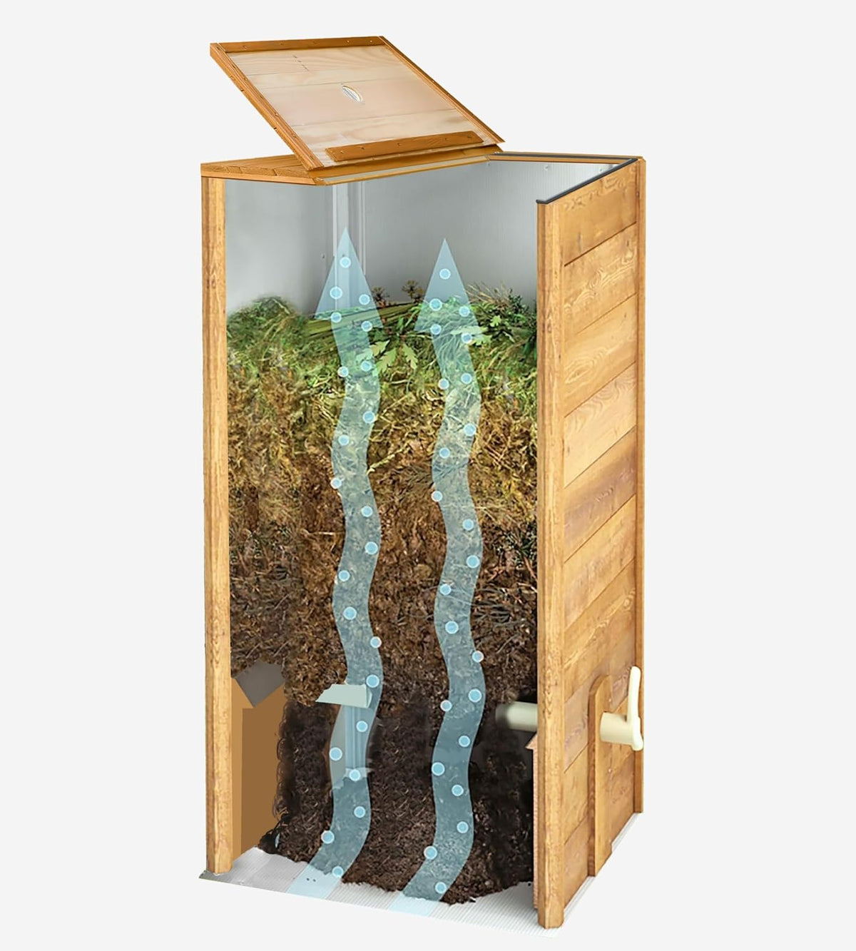 Holzkomposter 340 L, ohne Umsetzen, rattensicher, geruchsfrei