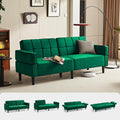 LINSY HOME Sofa mit Schlaffunktion, 230 x 100 cm Liegefläche, 3 Sitzer Sofa mit Bettfunktion aus Samtstoff, für Wohnu (Grün)