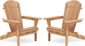 SoliWood Adirondack Stuhl aus Holz 2er-Set, Wetterfester Gartenstuhl mit Breiten Armlehnen