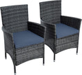ESTEXO Polyrattan Gartenstuhl Set 2er Stuhlset Rattan Stuhl Garten Sessel Rattanstühle Balkonstühle Terrassenstühle Outdoor Stühle Balkonsessel