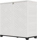 HOMSPARK Aufbewahrungsschrank für den Innen- und Außenbereich, mit Türen und 1 Regal, 86,4 x 38,1 x 86,4 cm, Aufbewahrungsbox für Terrasse, Garten