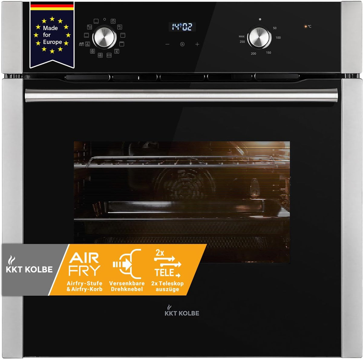 KKT KOLBE AirFryer Einbaubackofen 60 cm mit Heißluftfritteuse