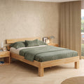 skølm Floki Massivholzbett 140x200 cm aus Buche, Bett geeignet als Doppelbett, Schlafzimmer Bett, Bettrahmen mit Bettkopf, Holzbett in Natur geölt