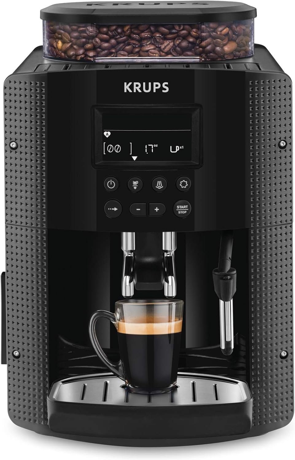KRUPS Essential Kaffeevollautomat mit Milchaufschäumer, automatische Kaffeemaschine für Espresso, Cappuccino und Kaffee, automatische Reinigung