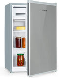 Klarstein Delaware Kühlschrank, 76 Liter Fassungsvermögen, Gefrierfach: 4 Liter, 2 flexible Glasböden, Flaschenfach bis 2 Silber/Grau