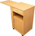 Nachttisch-Tisch Mit Schublade, Rollen, Ergonomisch Buche