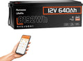 HumsiENK 12V 640Ah LiFePO4 Lithium-Akku mit Bluetooth, max. 8192Wh Leistung. für netzunabhängige Systeme, 250A BMS, über 15.000, IP65-Schutz