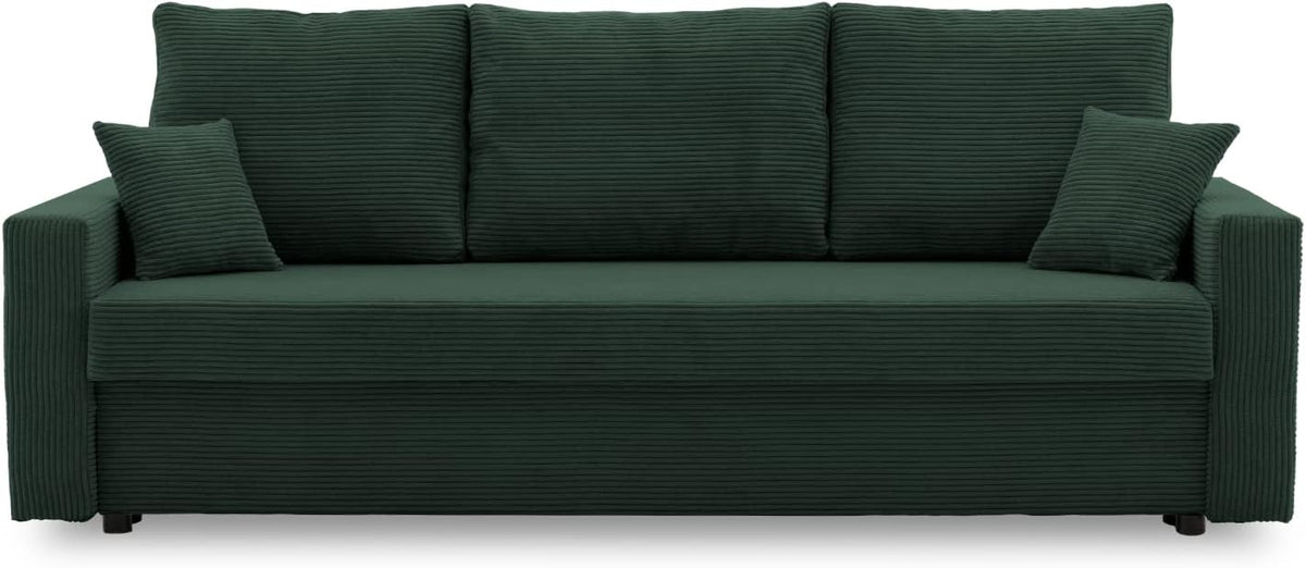 Couch Aikido I 223x90, mit schlaffunktion, mit Bettkasten, Farben zur Auswahl, modernen Couch, Moderner Cordstoff, Stoff POSO (POSO 014)