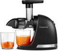 AMZCHEF Entsafter Gemüse und Obst Testsieger, Zartes Zerkleinern ohne Filtern, Entsafter Slow Juicer mit Rückwärts-Kau-Funktion, Mattschwarz