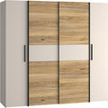 Forte KALIXTUS Kleiderschrank 200, 4-türig, 200,1 cm breit x 190,5 cm hoch x 61,2 cm tief, moderner Dreh-/Schwebetürenschrank, geräumig, Holzwerkstoff