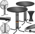 KESSER Stehtisch klappbar 2er Set Ø80cm rund, Klapptisch Partytisch für Garten/Balkon/Events/Gastronomie, wetterfest, In- & Outdoor, Schwarz
