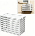 Abdeckung für Split-Klimaanlage Außengerät mit Lamellendach, 100×50×70cm), keine Beeinträchtigung der Lüftung für Balkon und Garten1.5PS(Weiß