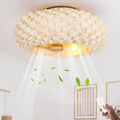 KZT Retro Deckenventilator mit Beleuchtung und Fernbedienung E27 Lampe Leise Ventilator Deckenlampe Vintage Rattan Lampenschirm Bambus Fan