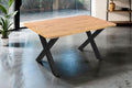 SAM Esstisch Josy 160x85 cm Holz Wildeiche-Optik X-Gestell schwarz