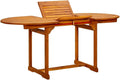 Refined Akazienholz Gartentisch Ausziehbar Tisch Esstisch Gartenmöbel Holztisch Garten-Esstisch (120-170) x80x75 cm Massivholz Akazie