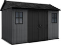 Keter Newton 1175, 230x350x246cm, Kunststoff Gartenhaus mit Holzoptik, wetterfest, wartungsfrei, Doppeltür, Fenster, Belüftung, Bodenplatte