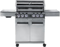 Chef Cuisine BBQ Gasgrill, 3-teilige Grillfläche, 20,7 kW, Grillhaube mit Sichtfenster und Thermometer, Grillwagen