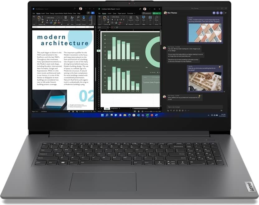 Lenovo i7 17,3 Zoll IPS FullHD Notebook, Intel Core i7 1355U, 24 GB DDR4, USB-C/3.0, 10 Kerne, 5.00 GHz, 1000 GB SSD, Intel Iris Xe, HDMI, Webcam, BT