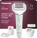 Panasonic ES-EY70 Nass/Trockenepilierer Damen, Dual Disc mit 60 Pinzetten, 90° schwenkbarer Kopf, 3 Geschwindigkeiten & LED-Licht, 30 Min. Betrieb