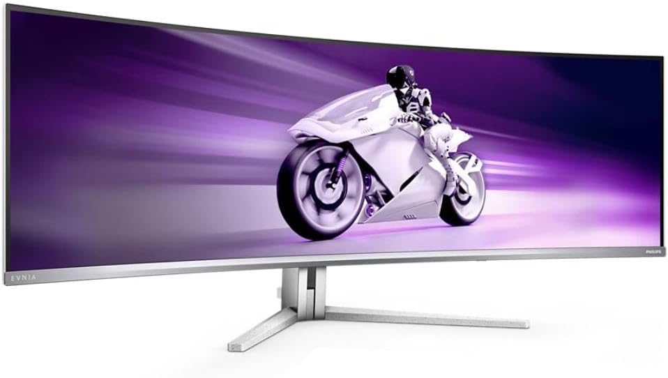 PHILIPS Monitors Evnia 49M2C8900L, 49 Zoll DQHD OLED Curved Gaming Monitor, 0,03ms GtG, HDR400, Ambiglow, 5120x1440