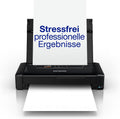 Epson Workforce WF-110W tragbarer Tintenstrahldrucker (DIN A4, nur 1,6 kg Gewicht) schwarz, Drucker, WiFi Direct, mobiles Drucken, USB
