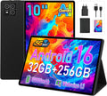 2026 Neuestes Android 16 Tablet, GPS/WideVine L1/5G/WLAN/1920 × 1080/10000 mAh, 10 Zoll Gemini AI, Tablet mit stoßfester Silikonhülle, Schwarz