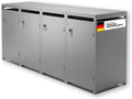 Metzler Mülltonnenbox 4er 240L in Graualuminium, pulverbeschichteter & witterungsbeständiger Stahl in RAL9007, Müllbox rostfrei