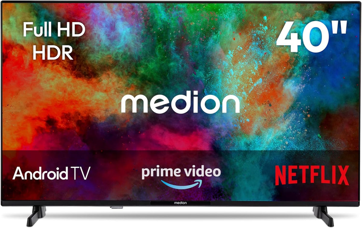 MEDION 100,3 cm (40 Zoll) Full HD Fernseher (Android TV, Smart TV, HDR, Prime Video, PVR, Bluetooth, MD 840100)