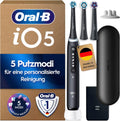Oral-B iO Series 5 Elektrische Zahnbürste, Electric Toothbrush mit 5 Putzmodi für Zahnpflege, Schwarz, Inkl. 3 Aufsteckbürsten, Reise-Etui