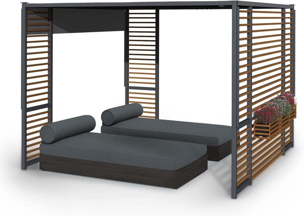 Blumfeldt Pergola, Metall-Pavillon mit 1,5W Solar-LEDs, UV50+, Pavillons Wasserdicht, Stabil & Winterfest, Windichte Aluminium Pergola Freistehend