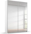 Rauch Möbel Reflect, Kleiderschrank mit Spiegel für Schlafzimmer, 2-türig, 131x191x59cm, mit weiterem Zubehör, Wohnzimmer, Kinderzimmer, Flur