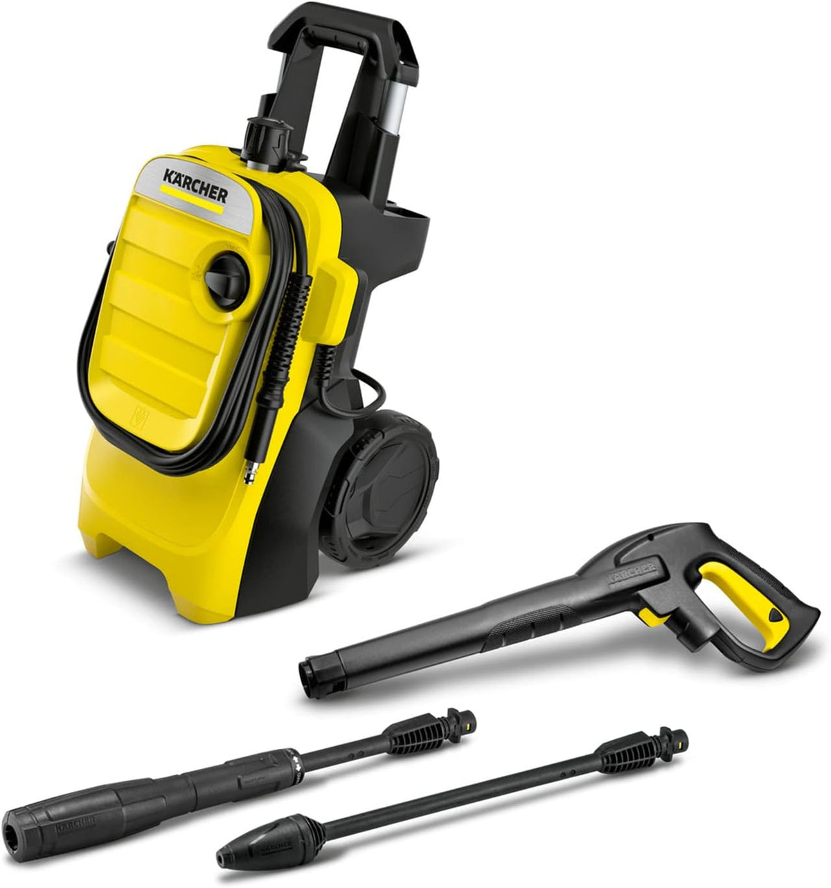 Kärcher Hochdruckreiniger K 4 Compact, Durchfluss: 420 l/h, Gewicht: 11 kg, Druck: max. 130 bar, Flächenleistung: 30 m²/h, Wasserfilter, Dreckfräser