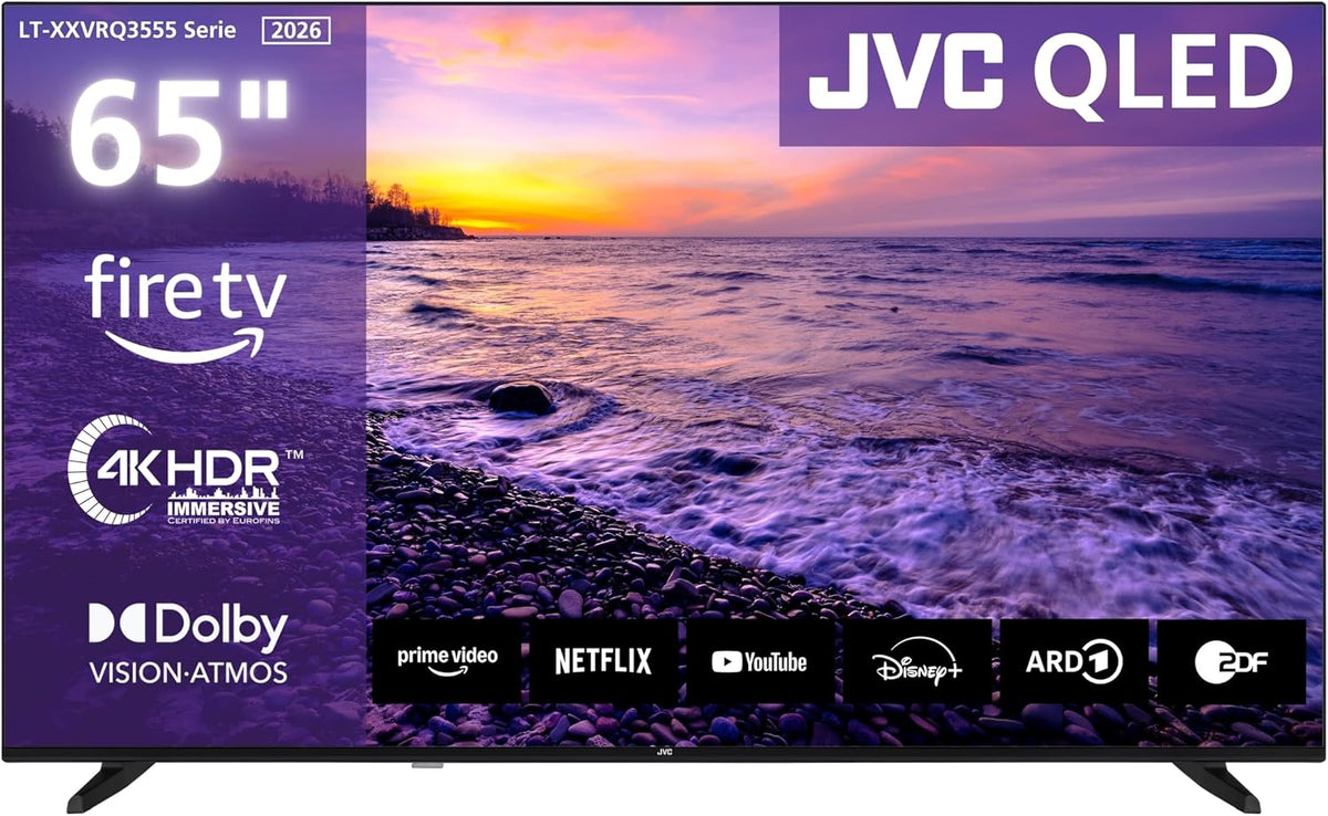 JVC LT-65VRQ3555 QLED Fernseher 65 Zoll Fire TV 4K UHD Auflösung Smart TV