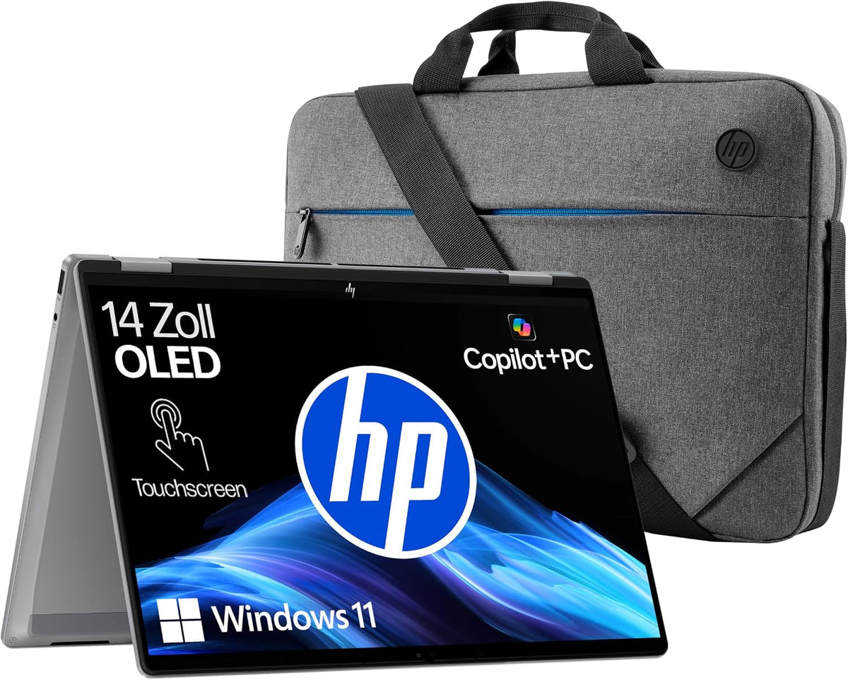 HP OmniBook X Flip 2in1 Next Gen AI Laptop, Win11, 14 Zoll WUXGA Touchscreen, AMD Ryzen AI 7 350 (8C) 50 TOPS NPU für KI, Copilot+ PC, 16 GB RAM