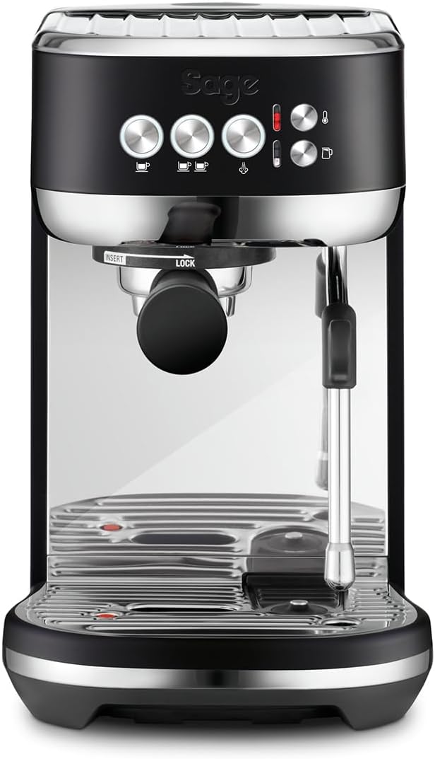 Sage, Kompakte Kaffeemaschine mit automatischem Milchaufschäumer, 1,9 l Wassertank, 3 Einstellungen für Textur & Temperatur, The Bambino Plus, 9 Bar