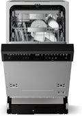 Klarstein Velaire Geschirrspüler 45cm, 42 dB, Spülmaschine teilintegriert, Halbintegriert, 10 Plätze, 9 Programme, B Energieklasse, AquaStop