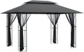 vidaXL Pavillon mit Seitenwänden Anthrazit 400x300x270 cm Stahl